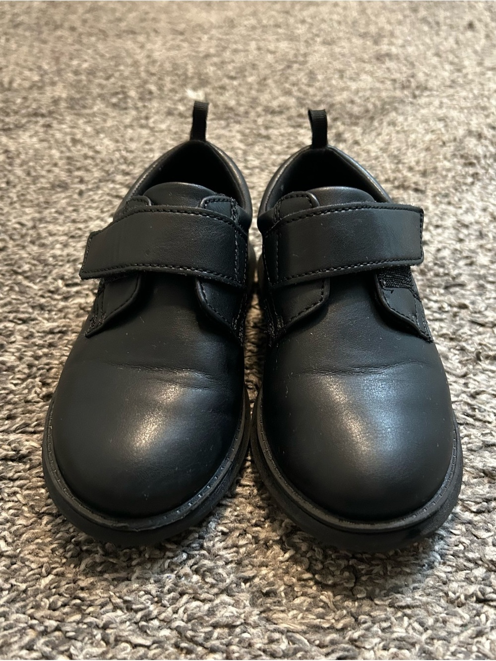 Kids Black Velcro School Shoes